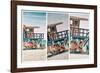 Triptych Collection - Beach Scene with a Life Guard Station - Miami Beach - Florida-Philippe Hugonnard-Framed Photographic Print