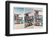 Triptych Collection - Beach Scene with a Life Guard Station - Miami Beach - Florida-Philippe Hugonnard-Framed Photographic Print