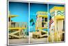 Triptych Collection - Boardwalk on the Beach - Miami - Florida - United States-Philippe Hugonnard-Mounted Photographic Print