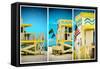 Triptych Collection - Boardwalk on the Beach - Miami - Florida - United States-Philippe Hugonnard-Framed Stretched Canvas