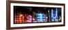 Triptych Collection - Buildings Lit Up at Dusk of Ocean Drive - Miami Beach - Florida-Philippe Hugonnard-Framed Photographic Print