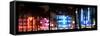 Triptych Collection - Buildings Lit Up at Dusk of Ocean Drive - Miami Beach - Florida-Philippe Hugonnard-Framed Stretched Canvas