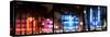 Triptych Collection - Buildings Lit Up at Dusk of Ocean Drive - Miami Beach - Florida-Philippe Hugonnard-Stretched Canvas