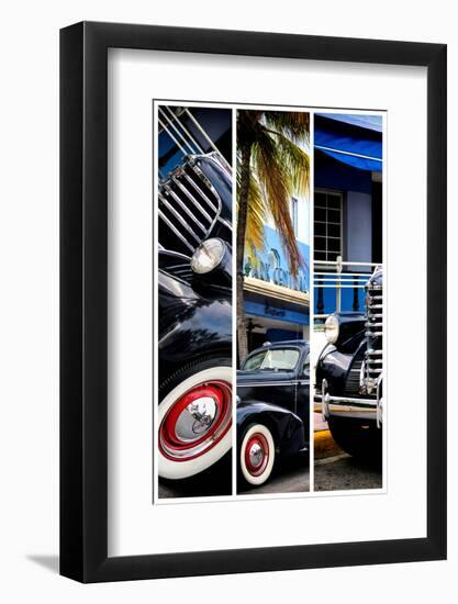 Triptych Collection - Classic Antique Car of Art Deco District - Ocean Drive - Miami Beach-Philippe Hugonnard-Framed Photographic Print