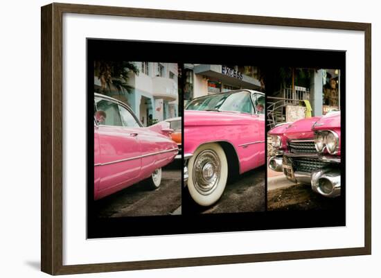 Triptych Collection - Classic Antique Pink Cadillac of Art Deco District - Miami - Florida-Philippe Hugonnard-Framed Photographic Print