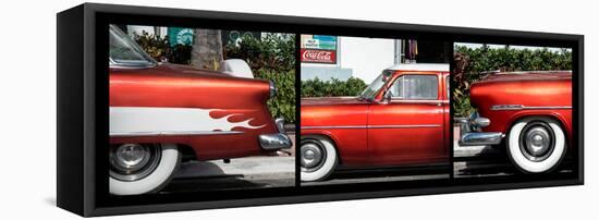 Triptych Collection - Classic Ford Cars of South Beach - Miami - Florida-Philippe Hugonnard-Framed Stretched Canvas