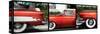 Triptych Collection - Classic Ford Cars of South Beach - Miami - Florida-Philippe Hugonnard-Stretched Canvas