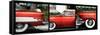 Triptych Collection - Classic Ford Cars of South Beach - Miami - Florida-Philippe Hugonnard-Framed Stretched Canvas