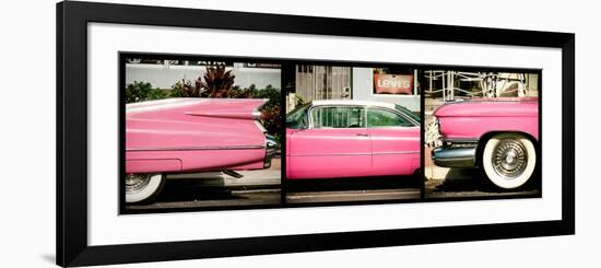 Triptych Collection - Classic Pink Cars of South Beach - Miami - Florida-Philippe Hugonnard-Framed Photographic Print