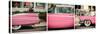 Triptych Collection - Classic Pink Cars of South Beach - Miami - Florida-Philippe Hugonnard-Stretched Canvas