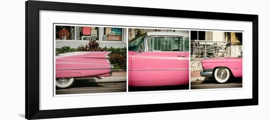 Triptych Collection - Classic Pink Cars of South Beach - Miami - Florida-Philippe Hugonnard-Framed Photographic Print