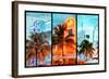 Triptych Collection - Colorful Ocean Drive - South Beach - Miami Beach Art Deco Distric - Florida-Philippe Hugonnard-Framed Photographic Print