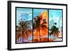 Triptych Collection - Colorful Ocean Drive - South Beach - Miami Beach Art Deco Distric - Florida-Philippe Hugonnard-Framed Photographic Print