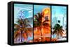 Triptych Collection - Colorful Ocean Drive - South Beach - Miami Beach Art Deco Distric - Florida-Philippe Hugonnard-Framed Stretched Canvas