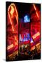 Triptych Collection - Colorful Street Life at Night - Ocean Drive - Miami-Philippe Hugonnard-Stretched Canvas