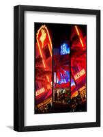 Triptych Collection - Colorful Street Life at Night - Ocean Drive - Miami-Philippe Hugonnard-Framed Photographic Print