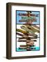 Triptych Collection - Destination Signs - Key West - Florida-Philippe Hugonnard-Framed Photographic Print