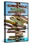 Triptych Collection - Destination Signs - Key West - Florida-Philippe Hugonnard-Stretched Canvas