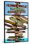 Triptych Collection - Destination Signs - Key West - Florida-Philippe Hugonnard-Stretched Canvas