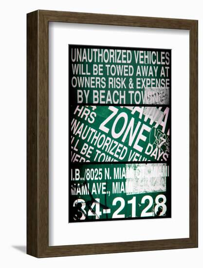 Triptych Collection - Miami Sign and Billboard - Miami Beach - Florida - USA-Philippe Hugonnard-Framed Photographic Print