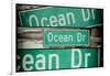 Triptych Collection - Ocean Drive Sign - Miami Beach - Florida - USA-Philippe Hugonnard-Framed Photographic Print