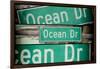 Triptych Collection - Ocean Drive Sign - Miami Beach - Florida - USA-Philippe Hugonnard-Framed Photographic Print