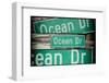 Triptych Collection - Ocean Drive Sign - Miami Beach - Florida - USA-Philippe Hugonnard-Framed Photographic Print