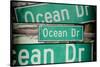 Triptych Collection - Ocean Drive Sign - Miami Beach - Florida - USA-Philippe Hugonnard-Stretched Canvas