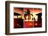 Triptych Collection - Silhouette of Life Guard Station at Sunset - Miami-Philippe Hugonnard-Framed Premium Photographic Print