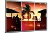 Triptych Collection - Silhouette of Life Guard Station at Sunset - Miami-Philippe Hugonnard-Mounted Premium Photographic Print