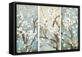Triptych in Bloom-Asia Jensen-Framed Stretched Canvas