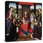 Triptych of John Donne, Central Panel: St. Mary and Child Surrounded by Saints, Angels and Donors-Hans Memling-Stretched Canvas
