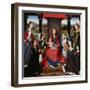 Triptych of John Donne, Central Panel: St. Mary and Child Surrounded by Saints, Angels and Donors-Hans Memling-Framed Premium Giclee Print