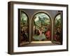 Triptych of the Cleansing of Naaman: the Centre Panel Depicts Naaman-Cornelis Engelbrechtsz-Framed Giclee Print