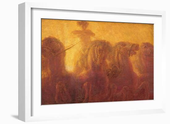 Triptych of the Daytime. the Chariot of the Sun-Gaetano Previati-Framed Art Print