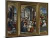 Triptych of the Nativity, the Adoration of the Magi and Jesus Christ's Tomb, 1523-Defendente Ferrari-Mounted Giclee Print