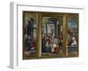 Triptych of the Nativity, the Adoration of the Magi and Jesus Christ's Tomb, 1523-Defendente Ferrari-Framed Giclee Print