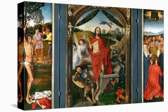 Triptych of the Resurrection with Saint Sebastian (Left Wing) and Ascension of Christ (Right Wing)-Hans Memling-Stretched Canvas