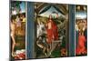 Triptych of the Resurrection with Saint Sebastian (Left Wing) and Ascension of Christ (Right Wing)-Hans Memling-Mounted Giclee Print