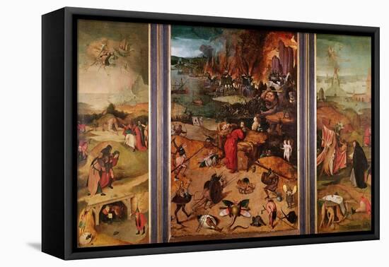 Triptych of the Temptation of St. Anthony-Hieronymus Bosch-Framed Stretched Canvas