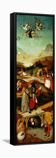 Triptych of the Temptations, the Flight and Fall of Saint Anthony-Hieronymus Bosch-Framed Stretched Canvas