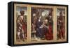 Triptych with Adoration of Magi, 1515-1520-Joos Van Cleve-Framed Stretched Canvas