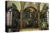 Triptych with Crucifixion, by Bernard van Orley, Church of Our Lady, Bruges, Belgium, Europe-Peter Barritt-Stretched Canvas