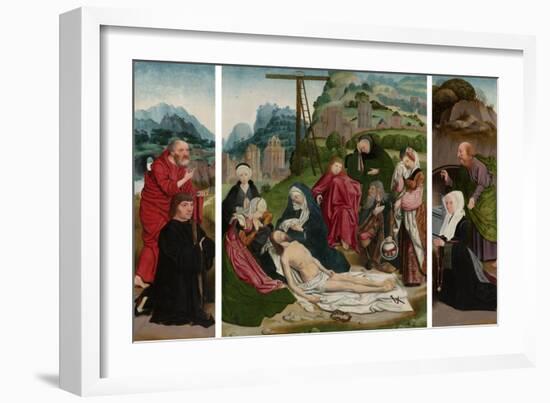 Triptych with Lamentation-Jan Jansz Mostaert-Framed Art Print