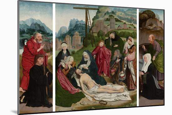 Triptych with Lamentation-Jan Jansz Mostaert-Mounted Art Print