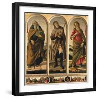 Triptych with St. Anthony Abbot, St. Roch, and St. Catherine of Alexandria-Sandro Botticelli-Framed Premium Giclee Print