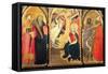 Triptych with the Annunciation and Saints Lawrence, Benedict, John the Baptist and Nicholas-Giovanni dal Ponte-Framed Stretched Canvas