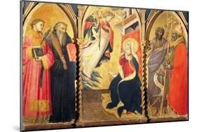 Triptych with the Annunciation and Saints Lawrence, Benedict, John the Baptist and Nicholas-Giovanni dal Ponte-Mounted Giclee Print