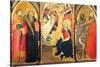 Triptych with the Annunciation and Saints Lawrence, Benedict, John the Baptist and Nicholas-Giovanni dal Ponte-Stretched Canvas