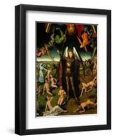 Triptych with the Last Judgement: Center Panel Detail: The Archangel Michael Weighing the Souls-Hans Memling-Framed Giclee Print